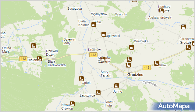 mapa Królików Czwarty, Królików Czwarty na mapie Targeo