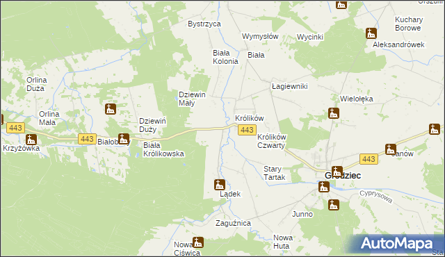 mapa Królików Kolonia, Królików Kolonia na mapie Targeo