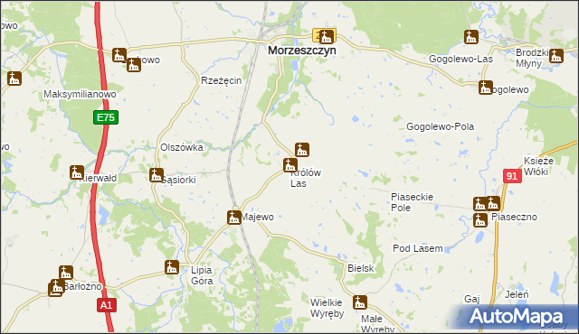 mapa Królów Las, Królów Las na mapie Targeo