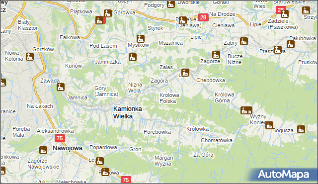 mapa Królowa Polska, Królowa Polska na mapie Targeo