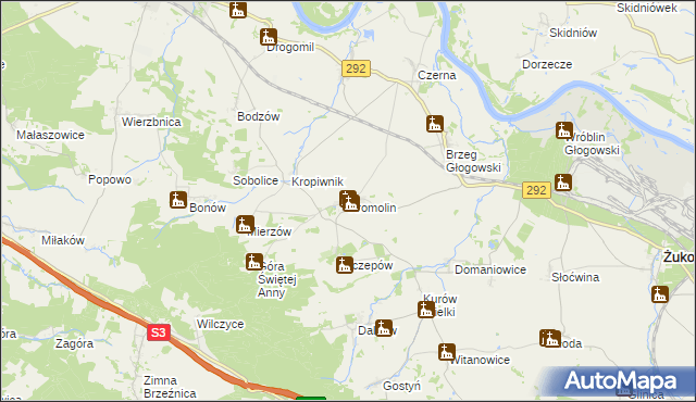 mapa Kromolin, Kromolin na mapie Targeo