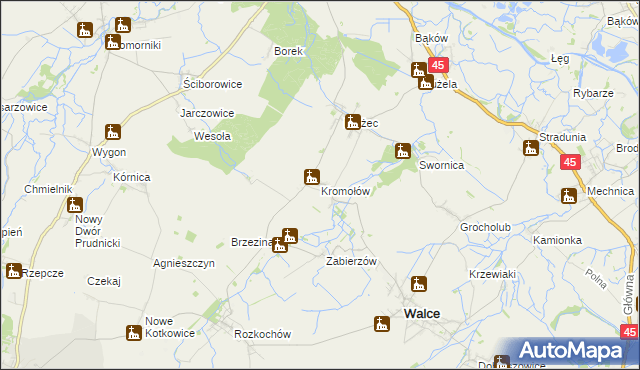 mapa Kromołów, Kromołów na mapie Targeo