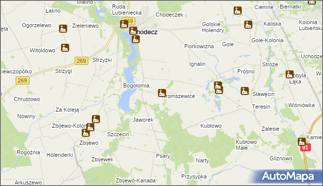 mapa Kromszewice, Kromszewice na mapie Targeo