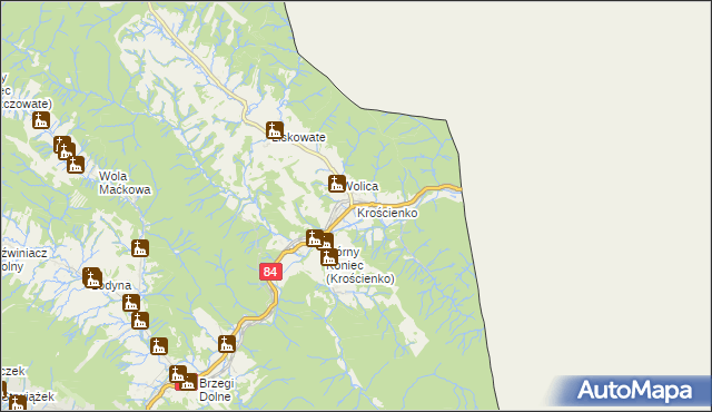 mapa Krościenko, Krościenko na mapie Targeo