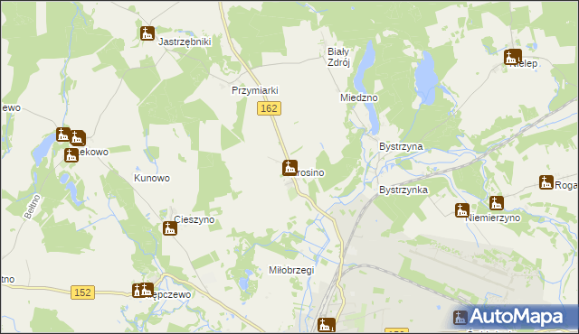 mapa Krosino gmina Świdwin, Krosino gmina Świdwin na mapie Targeo