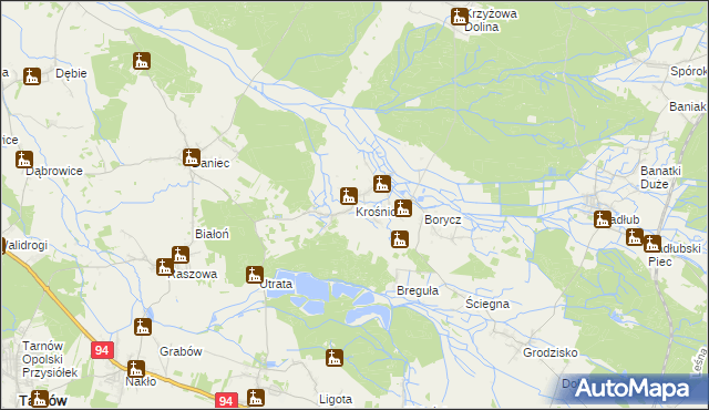 mapa Krośnica gmina Izbicko, Krośnica gmina Izbicko na mapie Targeo