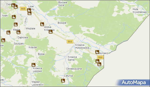 mapa Krowica Hołodowska, Krowica Hołodowska na mapie Targeo