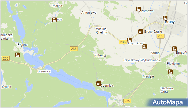mapa Krównia, Krównia na mapie Targeo