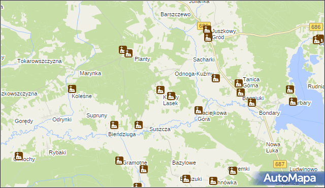 mapa Krugły Lasek, Krugły Lasek na mapie Targeo