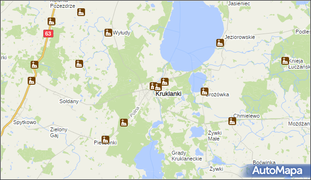 mapa Kruklanki, Kruklanki na mapie Targeo