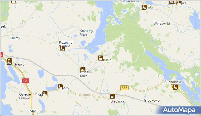 mapa Kruklin, Kruklin na mapie Targeo