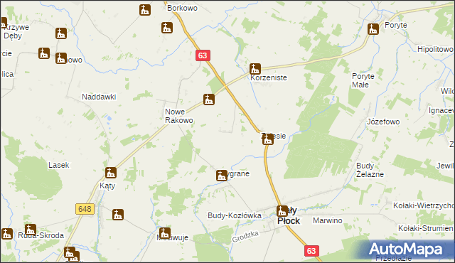 mapa Krukówka gmina Mały Płock, Krukówka gmina Mały Płock na mapie Targeo