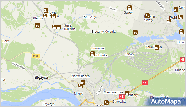 mapa Krukówka gmina Stężyca, Krukówka gmina Stężyca na mapie Targeo