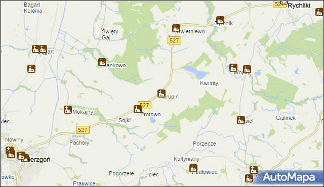 mapa Krupin gmina Rychliki, Krupin gmina Rychliki na mapie Targeo