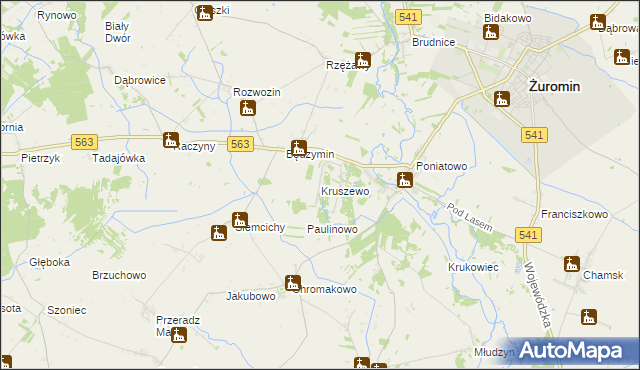 mapa Kruszewo gmina Żuromin, Kruszewo gmina Żuromin na mapie Targeo