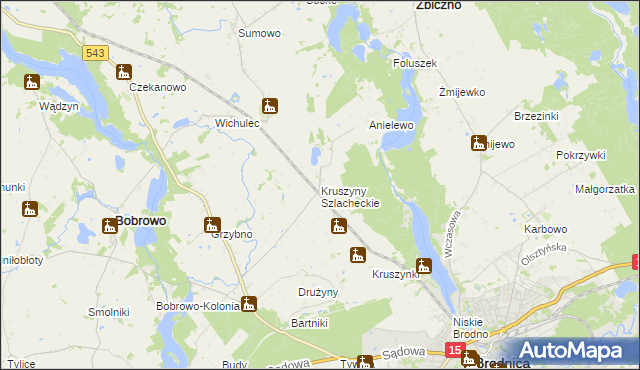 mapa Kruszyny Szlacheckie, Kruszyny Szlacheckie na mapie Targeo