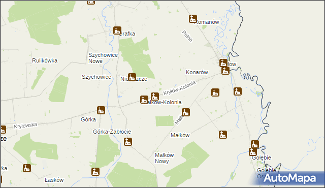 mapa Kryłów-Kolonia, Kryłów-Kolonia na mapie Targeo