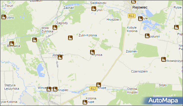 mapa Krynica gmina Krasnystaw, Krynica gmina Krasnystaw na mapie Targeo