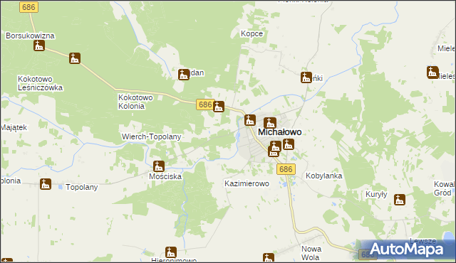 mapa Krynica gmina Michałowo, Krynica gmina Michałowo na mapie Targeo