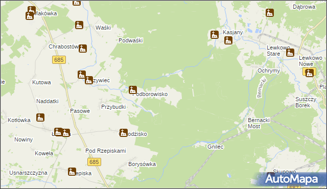 mapa Krynica gmina Narewka, Krynica gmina Narewka na mapie Targeo