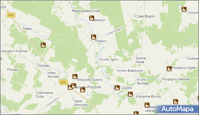 mapa Krynki-Jarki, Krynki-Jarki na mapie Targeo