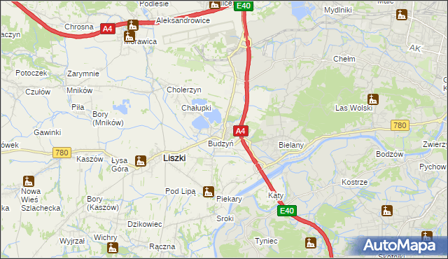 mapa Kryspinów, Kryspinów na mapie Targeo