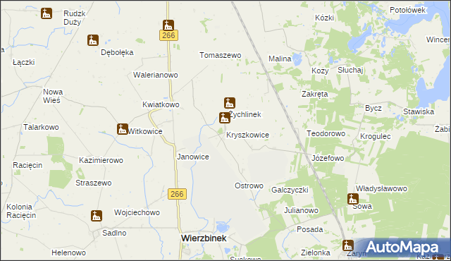 mapa Kryszkowice, Kryszkowice na mapie Targeo