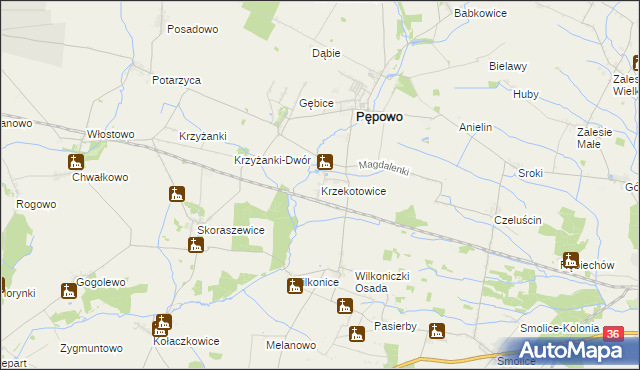 mapa Krzekotowice, Krzekotowice na mapie Targeo