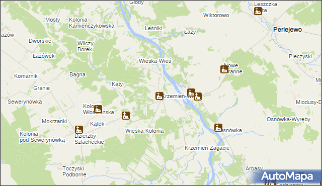 mapa Krzemień-Wieś, Krzemień-Wieś na mapie Targeo