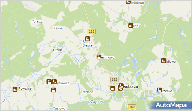 mapa Krzesimowo, Krzesimowo na mapie Targeo