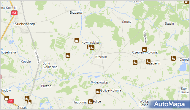 mapa Krześlin, Krześlin na mapie Targeo