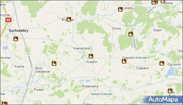 mapa Krześlinek, Krześlinek na mapie Targeo
