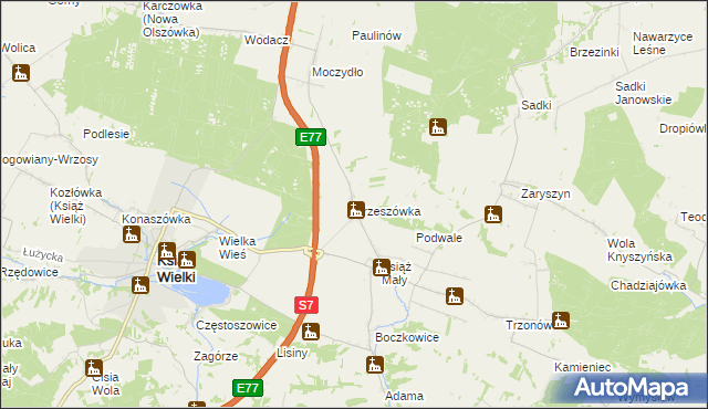 mapa Krzeszówka, Krzeszówka na mapie Targeo