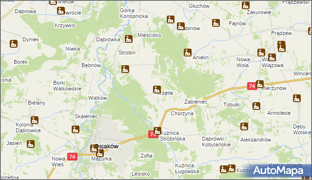 mapa Krzętle, Krzętle na mapie Targeo