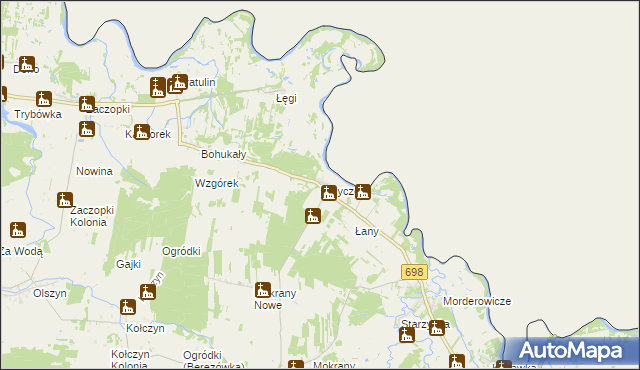 mapa Krzyczew, Krzyczew na mapie Targeo