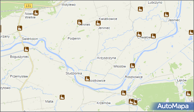 mapa Krzyszczyna, Krzyszczyna na mapie Targeo