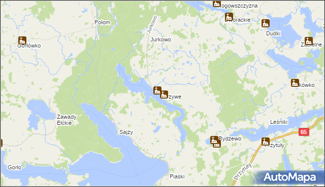 mapa Krzywe gmina Świętajno, Krzywe gmina Świętajno na mapie Targeo