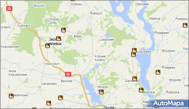 mapa Krzywe Kolano, Krzywe Kolano na mapie Targeo