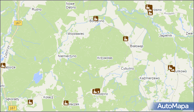 mapa Krzywolas, Krzywolas na mapie Targeo