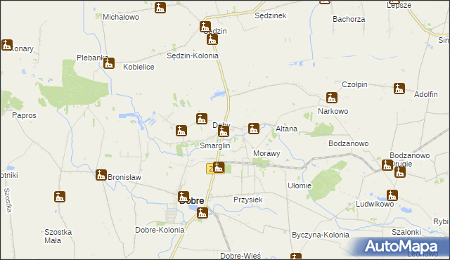 mapa Krzywosądz, Krzywosądz na mapie Targeo