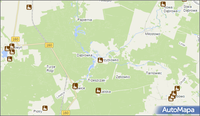 mapa Krzyżkówko, Krzyżkówko na mapie Targeo