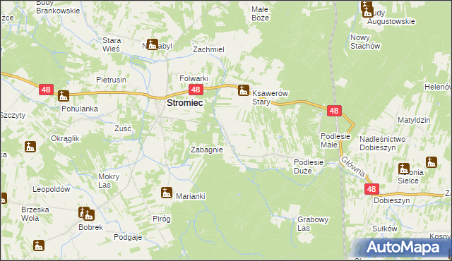 mapa Ksawerów Nowy, Ksawerów Nowy na mapie Targeo