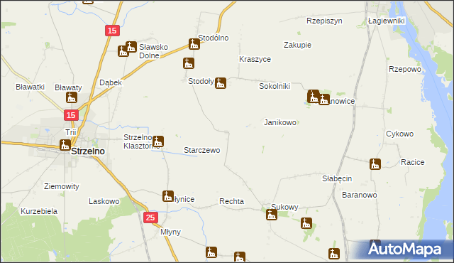 mapa Książ gmina Strzelno, Książ gmina Strzelno na mapie Targeo