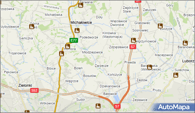 mapa Książniczki, Książniczki na mapie Targeo