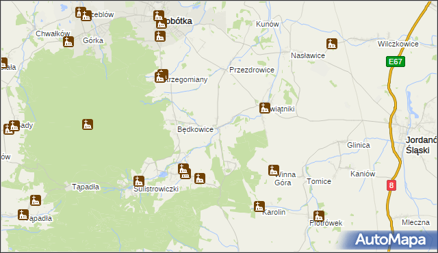 mapa Księginice Małe, Księginice Małe na mapie Targeo