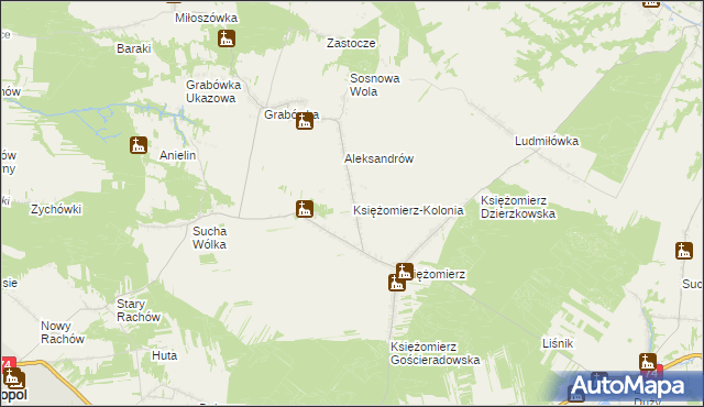 mapa Księżomierz-Kolonia, Księżomierz-Kolonia na mapie Targeo