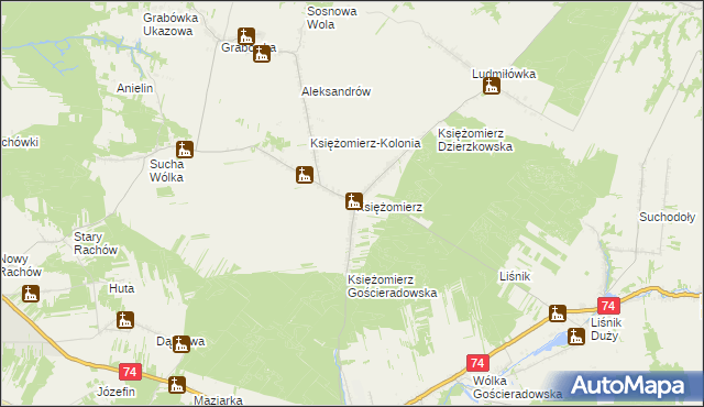 mapa Księżomierz-Osada, Księżomierz-Osada na mapie Targeo