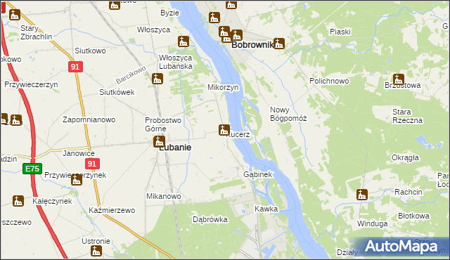 mapa Kucerz, Kucerz na mapie Targeo