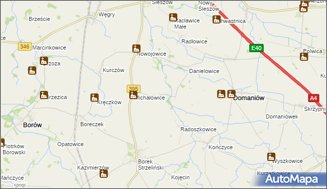 mapa Kuchary gmina Domaniów, Kuchary gmina Domaniów na mapie Targeo