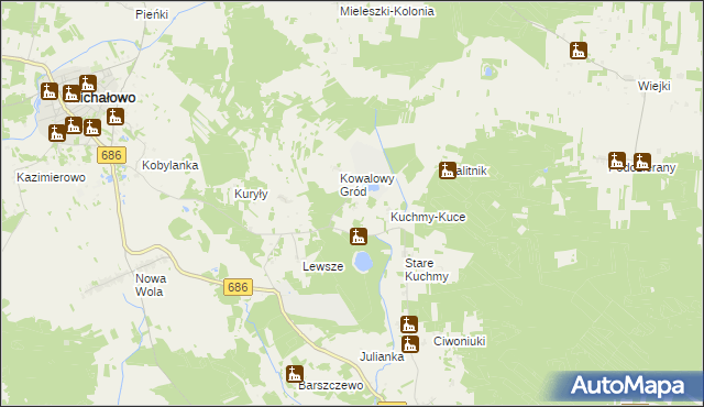 mapa Kuchmy-Pietruki, Kuchmy-Pietruki na mapie Targeo